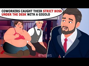 Coworkers caught their strict boss under the desk with a gigolo