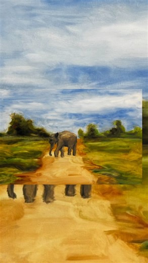 J U L I A D O V E R on Instagram: "Learn the steps I took to create this Sri Lankan landscape! Online lessons are now available via zoom. Stop wishing you could and earn it today! 🧡🧡🧡 @juliadoverart #abstractlandscapepainting ##juliadoverart #creativityfound #oilpaintingartist"