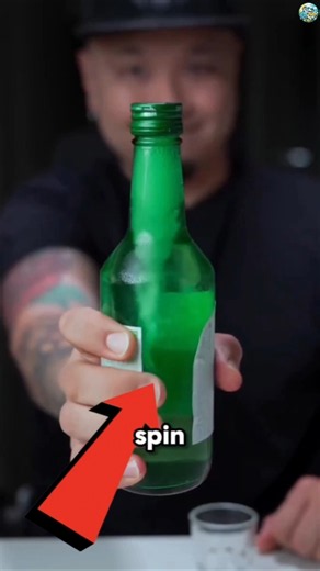 Why Koreans Spin Soju Bottles Before Opening Them 🍶🤯 #Shorts #Soju #Korea
