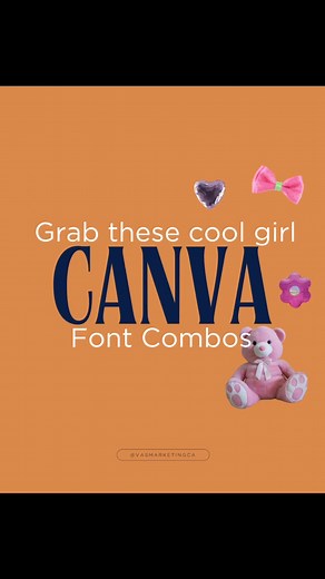 48 reactions | Cool-girl font combos you need to try on Canva  Save this for your next design project and thank us later  #CanvaTips #FontPairing #DesignInspo #CanvaHacks #SocialMediaMarketingToronto #Branding #Business #DigitalMarketing #GraphicDesign #SmallBusiness #SMMontario #VASMarketingCA | Vas Marketing | Facebook