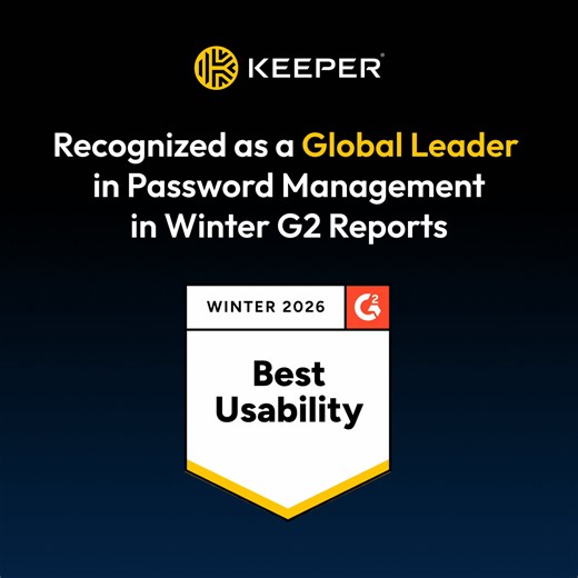 Keeper Security is recognized in the G2 Winter Reports, and this time KeeperPAM is making its debut. 🔹 77 badges earned across key cybersecurity categories 🔹 KeeperPAM made its debut with inclusion in five PAM reports 🔹 96% of users rank Keeper 4 or 5 stars 🔹 91% of users highlight Keeper’s ease of use 🔹 Top five rankings in Password Management, Secrets Management, Encryption, Data Security, Dark Web Monitoring and more! Thank you to our incredible customers for trusting Keeper. See why use