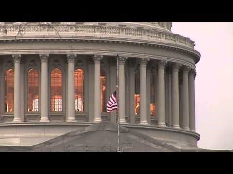 American Flag Waving on Capitol Building Washington DC US Flag Flying over The Capitol and Congress