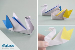 Origami Schwan aus Papier falten - Faltanleitung