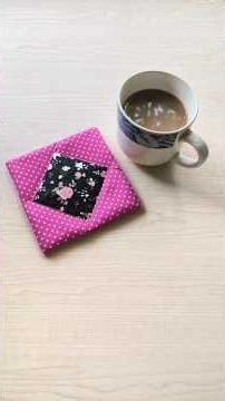 Turning square scrap fabric into beautidul coaster #diy #sewing #tutorial #handmade #sewingideas