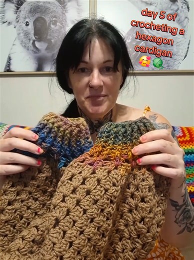 Day 5 of Crocheting a Hexagon Cardigan