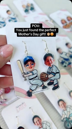 Custom cartoon earrings featuring your little one’s face? Yes, please! Whether they’re a baller, a ballerina, or even a little astronaut-these personalized earrings are made to melt hearts. Available now-just send us a clear photo and pick your favorite character! Don’t see what you’re looking for? Message me! Tag a mama who needs these in her life! #MothersDayGift #CustomEarrings #giftsforher #PersonalizedJewelry #shopsmall #giftsformom #nana #mothersday | That Mom With A Laser