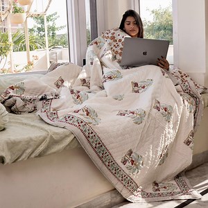 Handmade King-sized Quilt, Quilt for Sale, Cotton Quilt, Block Printed Quilt, Modern Quilt, Hand-stitched Quilt, Queen Size Quilt, Bedspread - Etsy