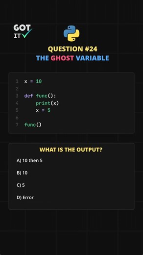 Can you solve this python quiz #24? #python #coding #programming #quiz #interview #pro #shorts #try