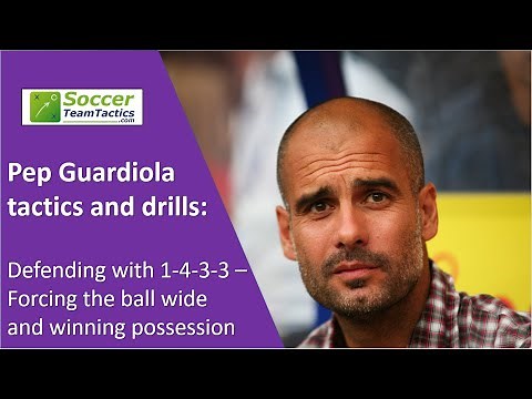 Pep Guardiola tactics & drills: Defending with 1-4-3-3 - Forcing the ball wide & winning possession