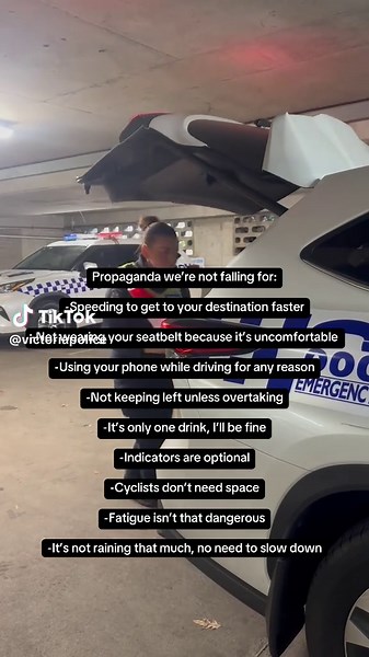 Not following road safety rules? Pffft we’re not falling for it. Feel like you need to brush up on your safe driving tips? Head to the link in our bio. #FYP #propaganda #roadsafety #victoriapolice #drivesafe