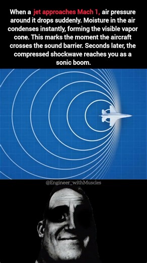 The Exact Moment a Jet Breaks the Sound Barrier 🔥 | Vapor Cone #facts #science #space #shorts