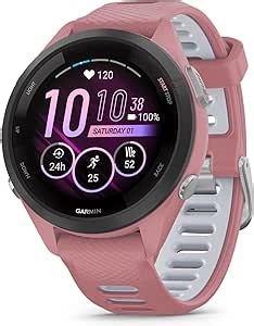 Garmin Forerunner 265S Running Smartwatch, Colorful AMOLED Display, Training Metrics and Recovery Insights, Light Pink and Powder Gray | 42mm Amoled GPS Running Watch, Up to 15 Days Battery, Training Metrics and Recovery Insights, 8GB Storage, 5 Atm Water Rating