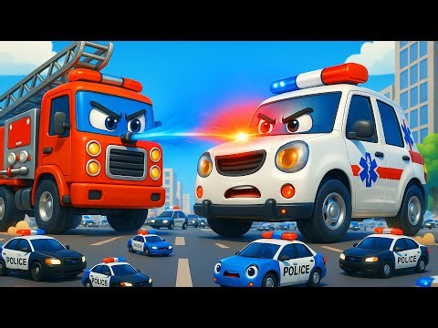 Battle with the Giant Energy Vortex!! ⚡🌪️😱 | Police Car & Friends Rescue Cartoon