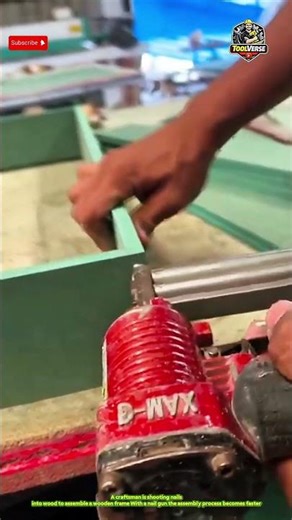 Fast Wood Assembly Using a Nail Gun for Strong and Precise Joints #WoodConstruction
