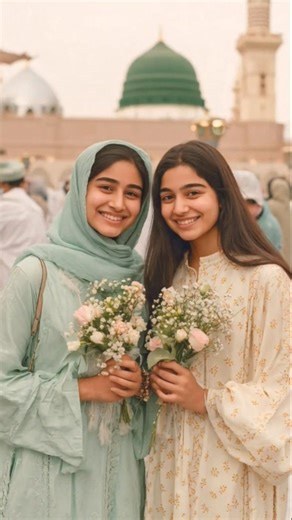 Girls in Madinah – A Beautiful Peaceful Islamic Scene