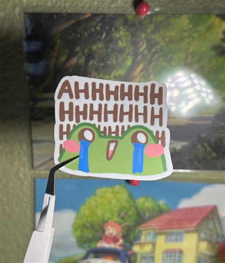 AHHH Crying Frog Sticker, Waterproof Vinyl Toad Decal, Laptop Waterbottle Art - Etsy