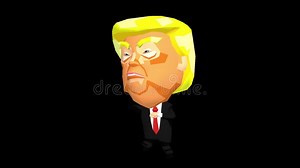 Dancing Trump. Dancing Trump 3D Caricature. Donald Trump. Transparent Background. Gangnam Style. Looped Stock Footage - Video of president, hologram: 217871452