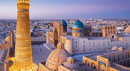 Aerial Views: Bukhara In Southern Uzbekistan (4K)