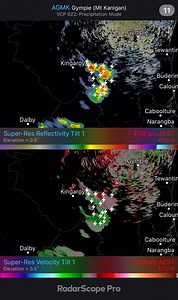 Check out the gympie radar. It’s splitting back to the west towards kingaroy and east. Video data from BoM | SEQ Weather