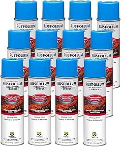 Rust-Oleum 264694-12PK Industrial Choice M1400 System Water-Based Construction Marking Paint, 17 oz, Caution Blue, 12 Pack