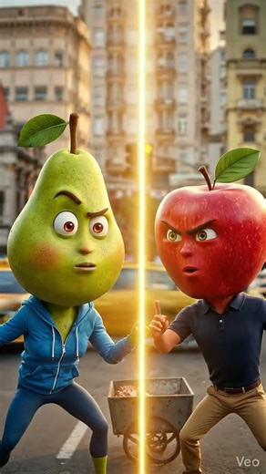 Quien ganara el concurso? Pera o Manzana? #venezuela #novelas #frutas #ia #distraction