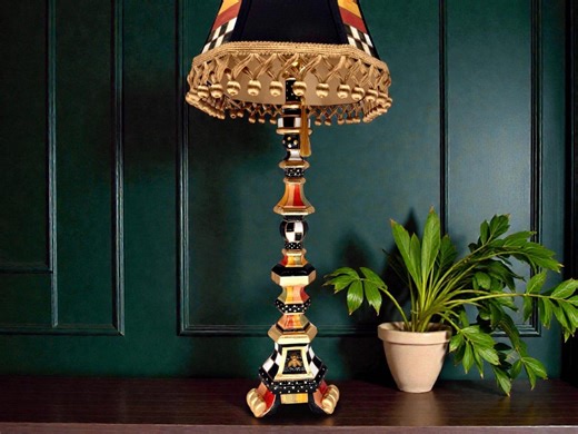 Whimsical Hand Painted Table Lamp 24” - Etsy