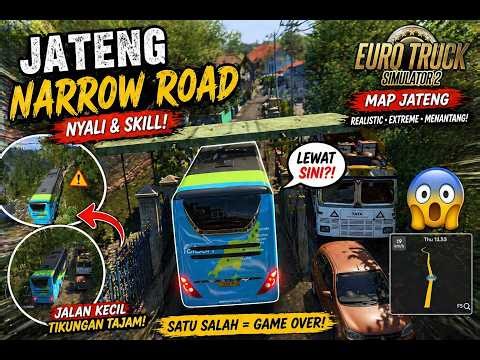 INSANE Narrow Roads in Jateng 😱 Bus Almost Fell! | ETS2 Extreme Driving