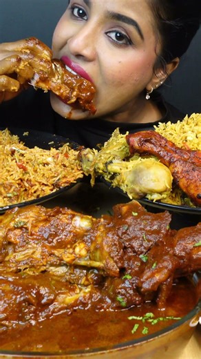 ASMR Eating Spicy Mughlai Chicken Biryani,Tangdi Chicken Curry,Mutton Curry Masala Big Bites Mukbang