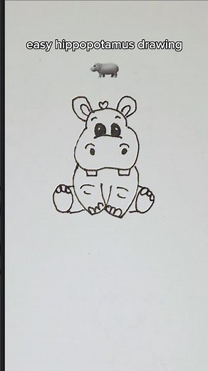 how to draw a hippopotamus 🦛 | Easy hippo drawing #hippopotamus #hippo #drawing #art #fyp