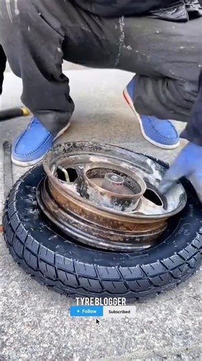 How to Install a Tyre by Hand 😱 | Easy DIY Method #shorts