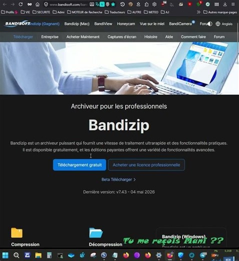 #wXP#W11#macOS#Bandizip passe en version 7.43