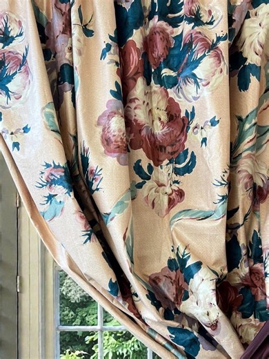 1940s Vintage Floral Chintz Fabric - Rose & Ribbon Pattern for Upholstery, Drapes, Decor #7998 - Etsy