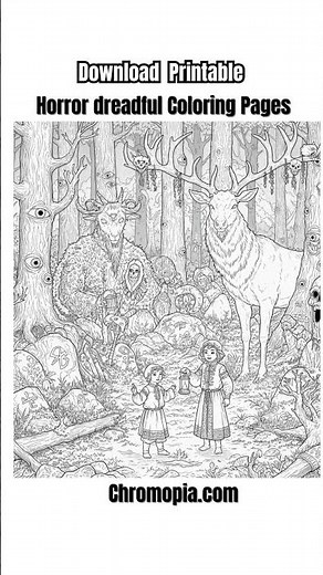 Download 100 Free Horror Coloring Pages | Scary, Creepy & Halloween Art for All Ages | Chromopia