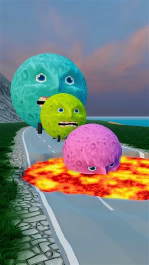 Which moon will survive a lava pit? 🌕🔥 #0144 #beamng #funny #shorts #trending #viral #crash #usa