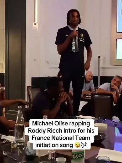 Michael Olise Raps Roddy Ricch Intro for France Initiation Song
