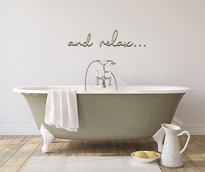 And Relax Wall Word Décor Bathroom Sign - Etsy UK