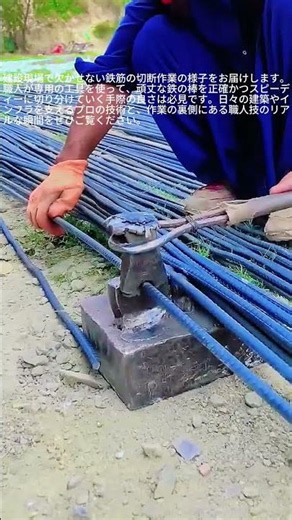 プロが教える建設現場での鉄筋切断プロセスと作業の裏側 #worker #process #construction #rebar #cuttingasmr