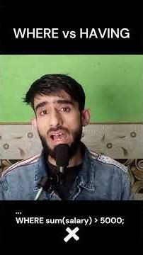 SQL Interview Question: WHERE vs HAVING — How Interviewers Expect You to Explain It