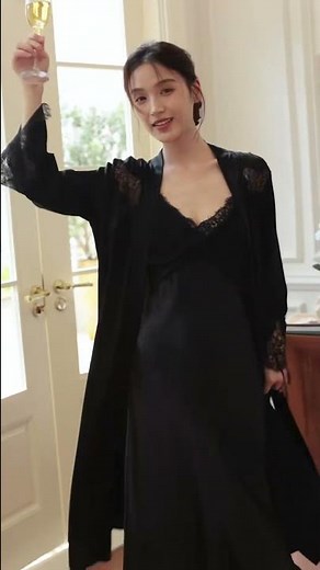 Beautiful black silk dress