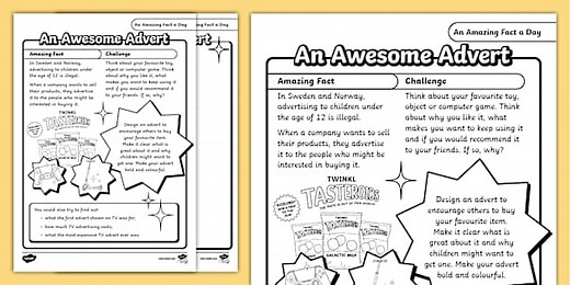 An Awesome Advert Worksheet