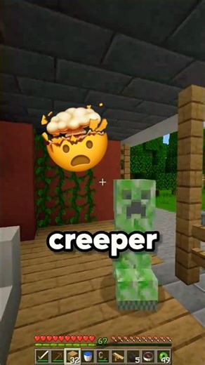 POV: This guy is really scared of creepers… 💀 #minecraft #minecrafthouse