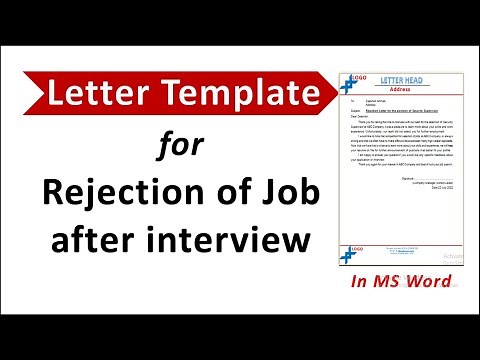 Job Rejection Letter in ms word | Decline job offer letter template | Employment rejection letter