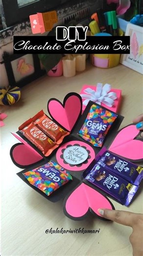 DIY Chocolate explosion box || DIY gift ideas #diy #craft #viralshorts #diygifts #giftideas #shorts