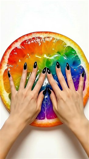 Giant Rainbow Citrus Jelly Slime ASMR! 🌈🍊 #asmr #slime #satisfying #oddlysatisfying #rainbow