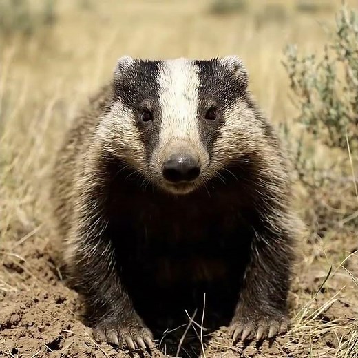Wild American Badger Digging in Grasslands | Natural Behavior, Growl & Habitat Facts #wildlife