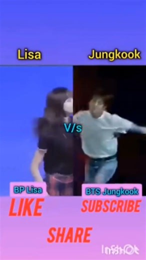 black pink Lisa vs BTS Jung kook # shorts 💜💚