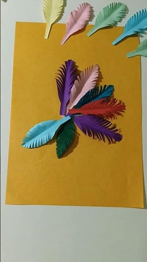 DIY Colorful Paper Feathers | Easy Paper Craft Idea 🌈 | MoodyMaker 🎨