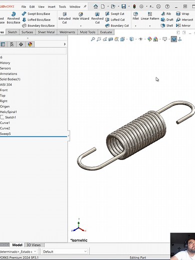 Simulación de Resorte Inoxidable en SolidWorks