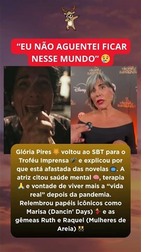Glória Pires explica afastamento das novelas e fala de saúde mental