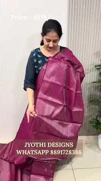 Deep Majenta Semi Silk Sarees : 1078/- Jyothi Designs : 8891728386